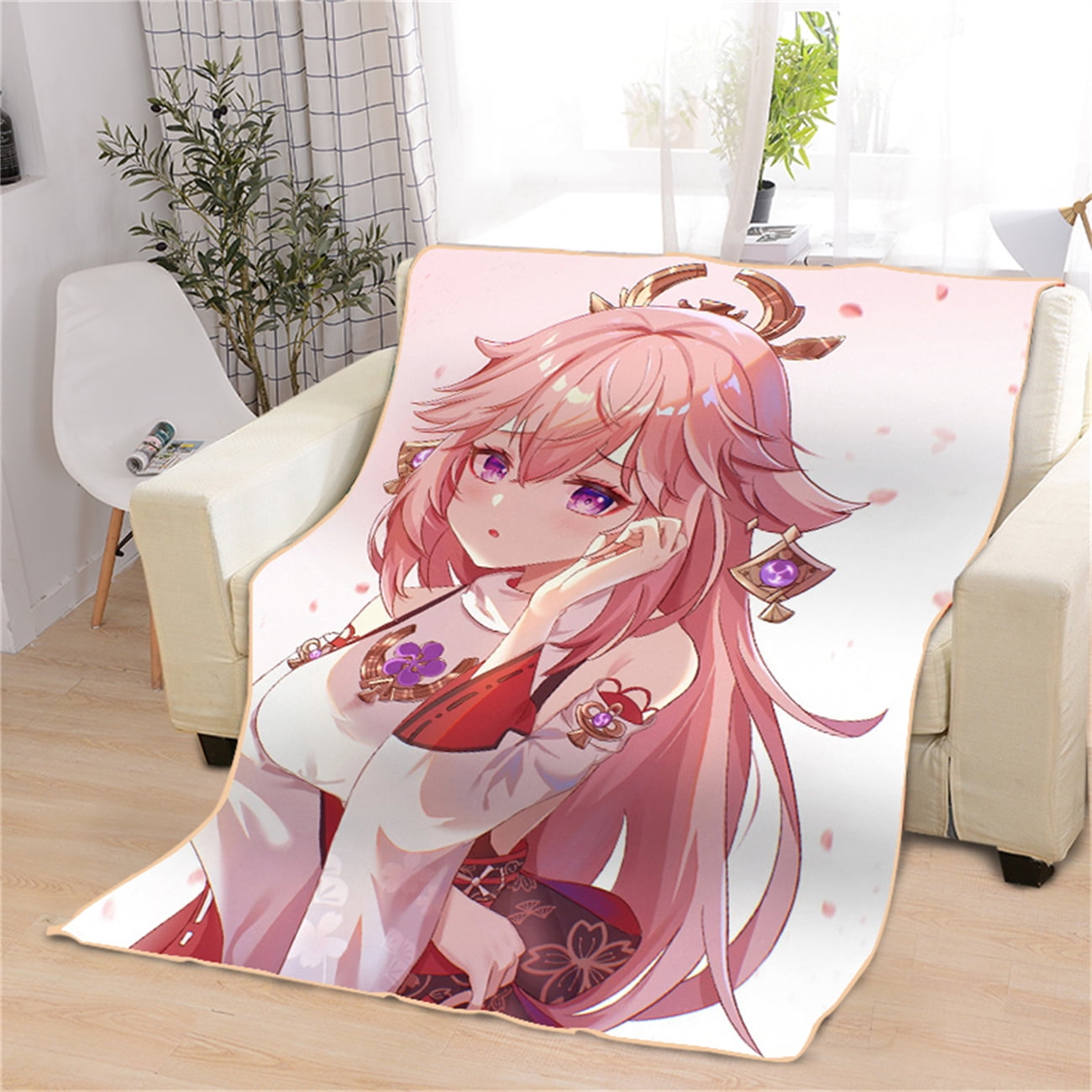 Game Genshin Impact Yae Miko Blanket Fontaine Wriothesley Anime Blanket