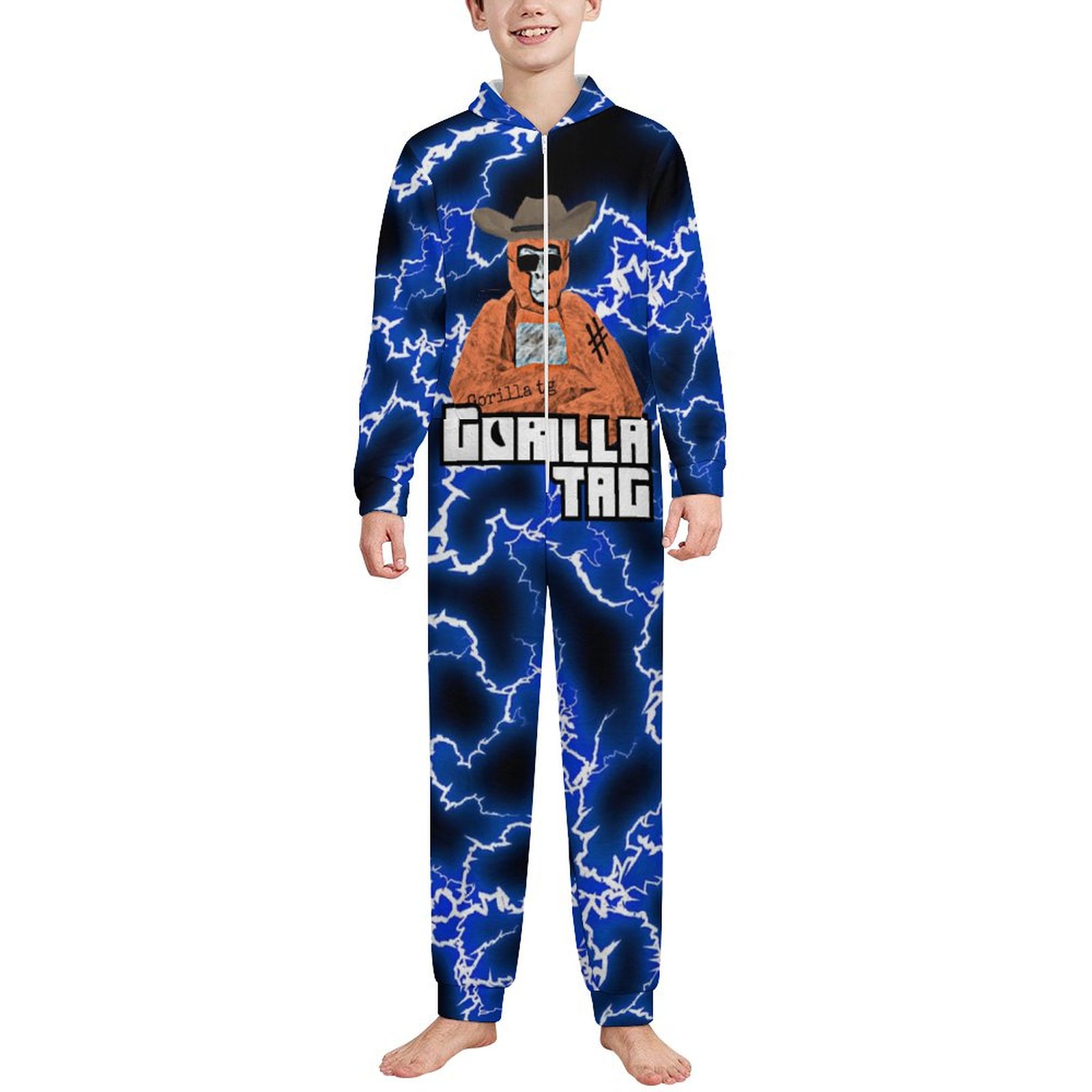 Game Gorilla Tag Game Gorilla Tag Game Gorilla Tag Kids Hooded Jumpsuit