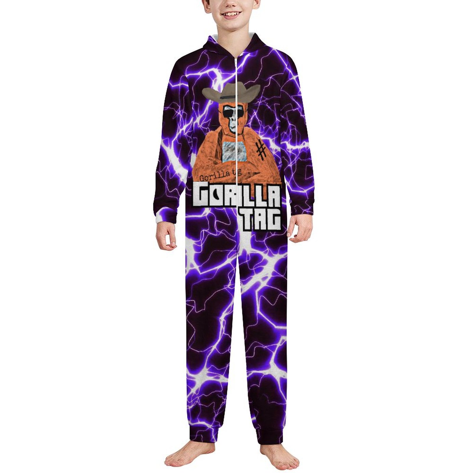 Game Gorilla Tag Game Gorilla Tag Game Gorilla Tag Kids Hooded Jumpsuit