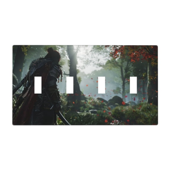 Game Graphics Switch Cover Decorative Wall Plate / 4-Gang 4-Toggle / Standard Size 4.5x8 in