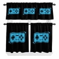 thumbnail image 1 of Game Handle Curtain Valances Set Retro Blue Cartoon Game Console Kitchen Curtains 36&nbsp;inch Length Rod Pocket Valance and Tiers 3 Piece Set Small Bedroom Bathroom Laundry Decor, 1 of 9