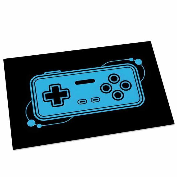 Game Handle Door Mat 16x24 Inch Retro Blue Cartoon Game Console Entryway Rug with Non-Slip Rubber, Front Door Rug Indoor Floor Mats for Living Room Bathroom Bedroom Home Office