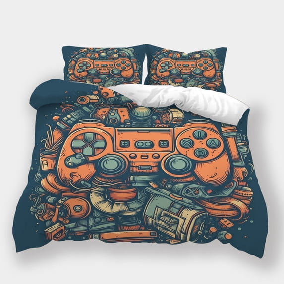 Game Handle Printed Comforter Cover Pillowcase Gamer Bedroom Decor Luxury Home Bedclothes,Twin (68"x86")