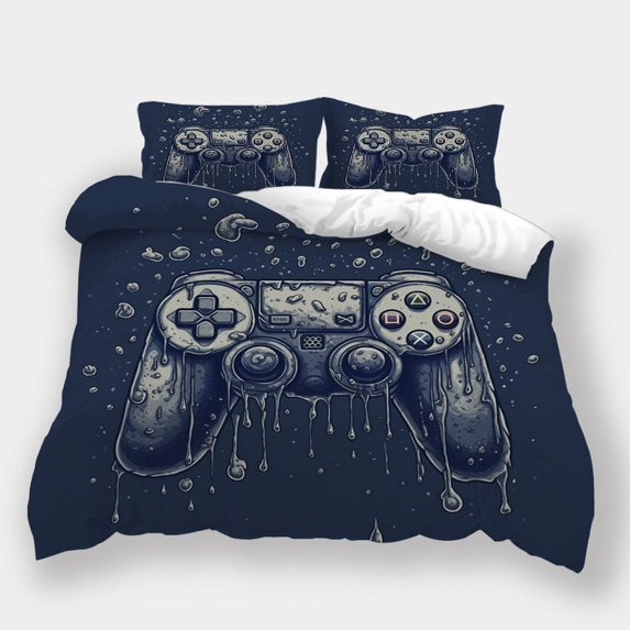 Game Handle Printed Comforter Cover Set Boys Men Fashion Bedding Suit Cool Bedroom Decor,King (90"x104")