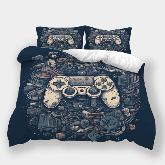 Game Handle Printed Comforter Cover Set Boys Men Fashion Bedding Suit Cool Bedroom Decor,Queen (90"x90")