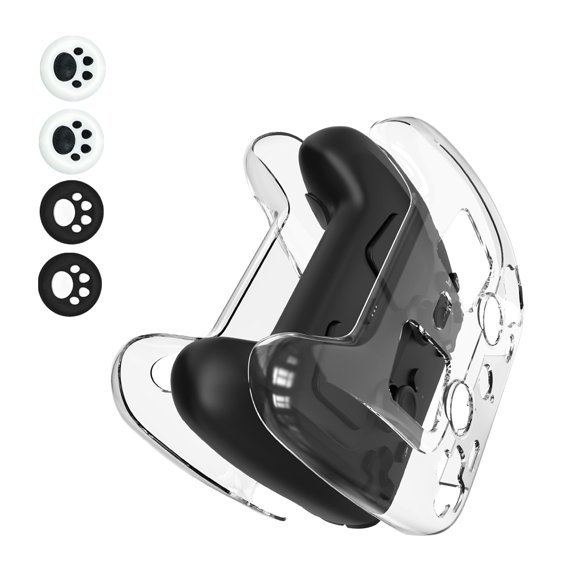 Game Handle Shell Cover with Joystick Caps Scratchproof Clear Case Housing Protector Case for Controller 2