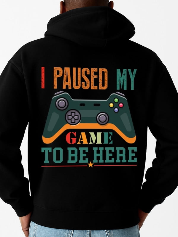 Game On Hoodie graphic hoodies games men's hoodies black Comfy Loose ...