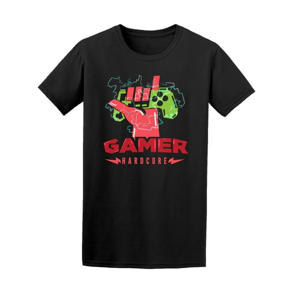 Game Joystick Gamer Hardcore T-Shirt Men -Image by Shutterstock, Male Medium