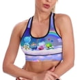 thumbnail image 1 of Game Kirby Character Women's Sports Bras Racerback Padded Workout Slimming Tank Tops Camisole Yoga Vest Activewear Fitness Running Crop Top, 1 of 6