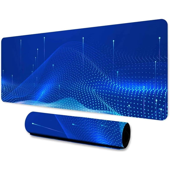 Game Large Mouse Pad 31.5x11.8 Inches Future Space Wave Grid Graphic Printed Mousepad for Work Game Office Home BDXTMN84