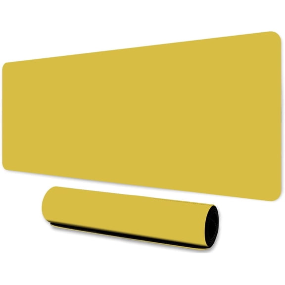 Game Large Mousepad 31.5x11.8 Inches Long Solid Color Keyboard Mat XL Large Extended Desk Pad for Office Home Work Game - Yellow BDXPMN278