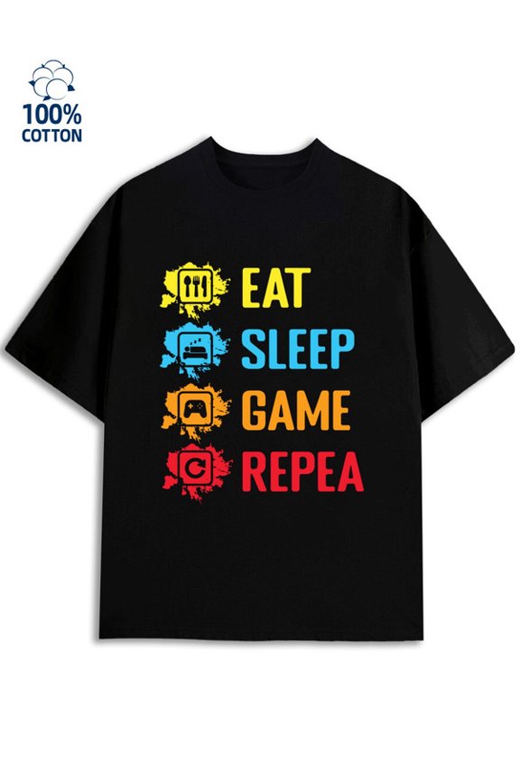 Game Life Cycle mens funny humor black Breathable fabric, crew neck, short sleeves funny humor vintage Classic Unisex Shirt Crewneck tshirts Casual Unisex Shirt Graphic Tee tshirts