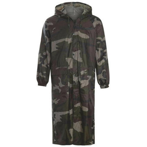 Game Long Plain Waterproof Rain Coat - Camo Medium Camo