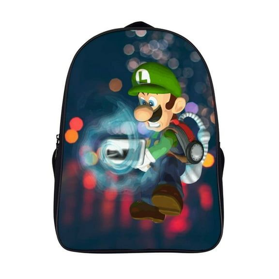 Game Luigi's Mansion Basic Backpack Schoolbag Travel Bag 2 Compartment Bookbag Laptop Daypack Satchel Rucksack 16 Inch