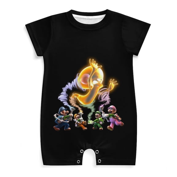 Game Luigi's Mansion Horror Baby One-Piece Rompers Short Sleeve Bodysuits Jumpsuit Newborn Infant Toddler Summer Outfit Kid Clothing Sets