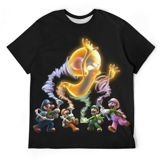 Game Luigi's Mansion Horror Unisex Short-sleeve Shirt For Men Women Novelty 3D Print T-Shirt Soft Comfortable Tee Shirts