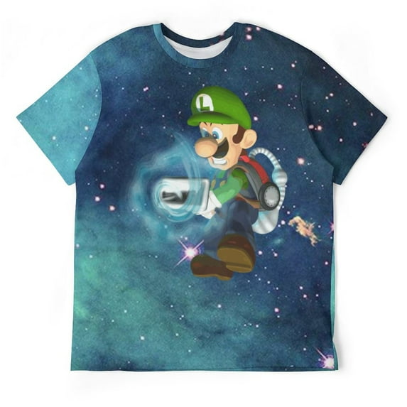 Game Luigi's Mansion Unisex Short-sleeve Shirt For Men Women Novelty 3D Print T-Shirt Soft Comfortable Tee Shirts