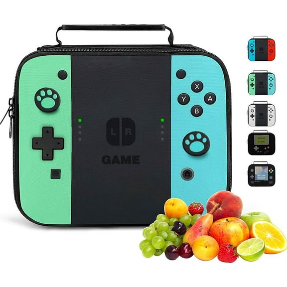 Game Lunch Bag for Gamer, Insulated Video Game Lunch Box for Work Office Travel Picnic Hiking Beach, Waterproof Leakproof Portable Fits Most Bento Boxes