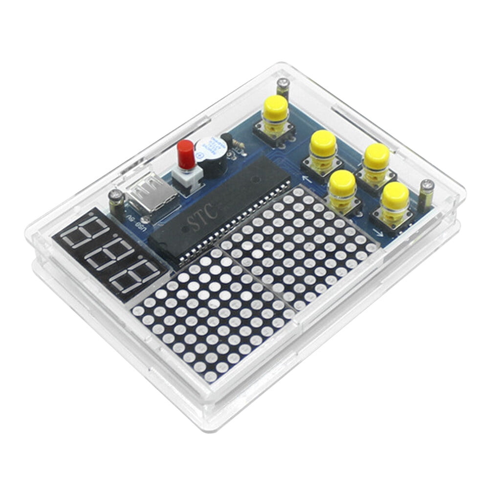 DIY Retro Game Console Soldering Kit – Build Your Own 4-in-1 LED Matrix Game (Tetris, Snake, Racing, Shooting)
