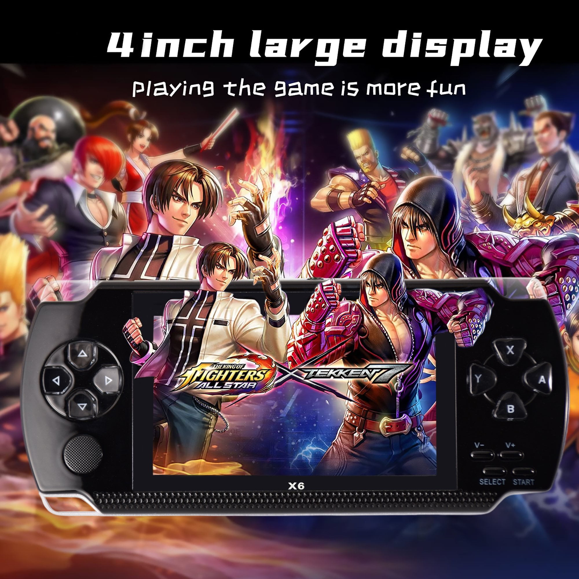Game Machine X6, 8GB, with 4.3 inch High Definition Screen, Built-in Over 10000 Free Games, Black