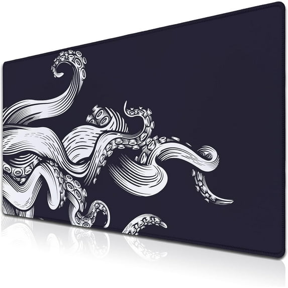 Game Mat Black Gaming Mouse Pad Extra Large Mouse Pads Computer Desk Accessories for Men Computer Mats Mousepad XXL Non-Slip Rubber Base 35.4 X 15.7 for Game Office, Octopus
