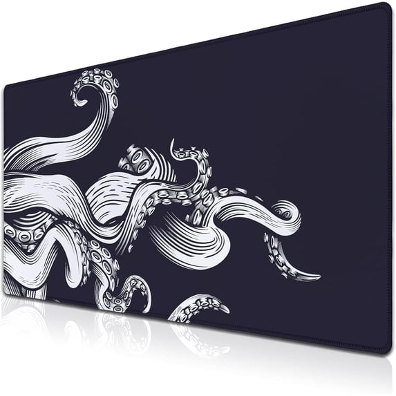 Game Mat Black Gaming Mouse Pad Extra Large Mouse Pads Computer Desk Accessories for Men Computer Mats Mousepad XXL Non-Slip Rubber Base 35.4 X 15.7 for Game Office, Octopus