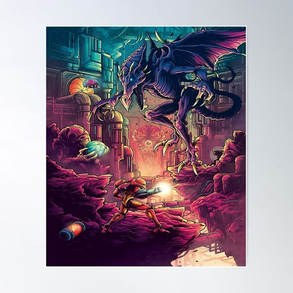 Game Metroid Art Poster Wall Art, Modern Wall Decor For Living Room Bedroom, 12x18 UNFRAMED
