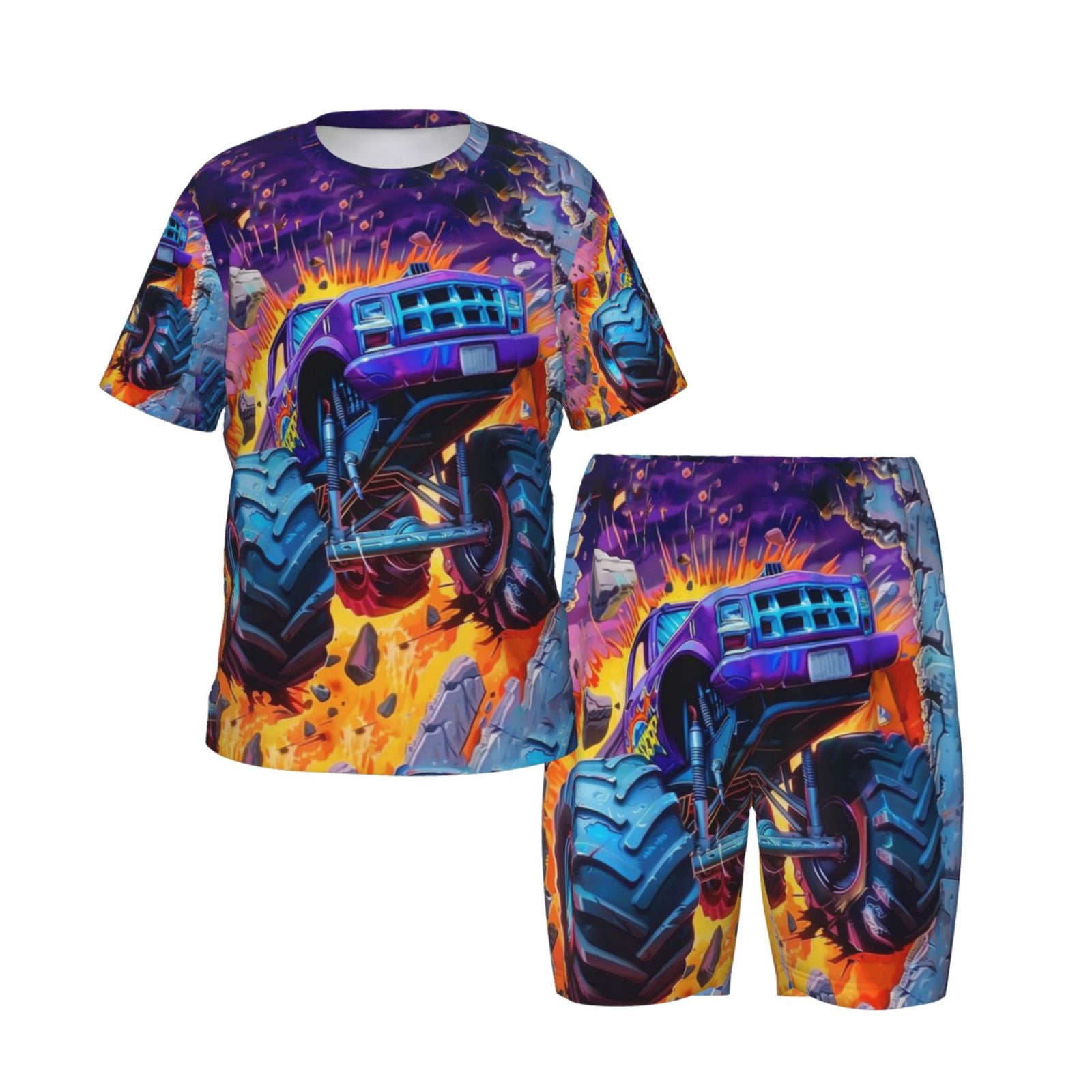 Mayoral - Boys Monster Truck T-Shirt & Green Short Set