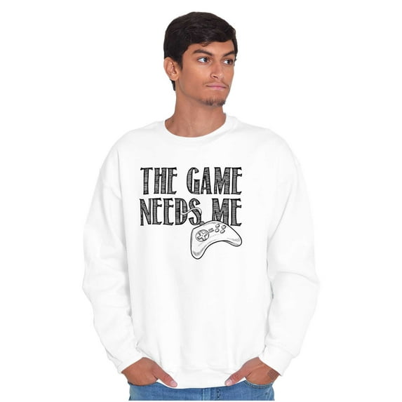 Game Needs Me PC Gamer Nerdy Geeky Unisex Plus Fleece Graphic Sweatshirt Brisco Brands 4X