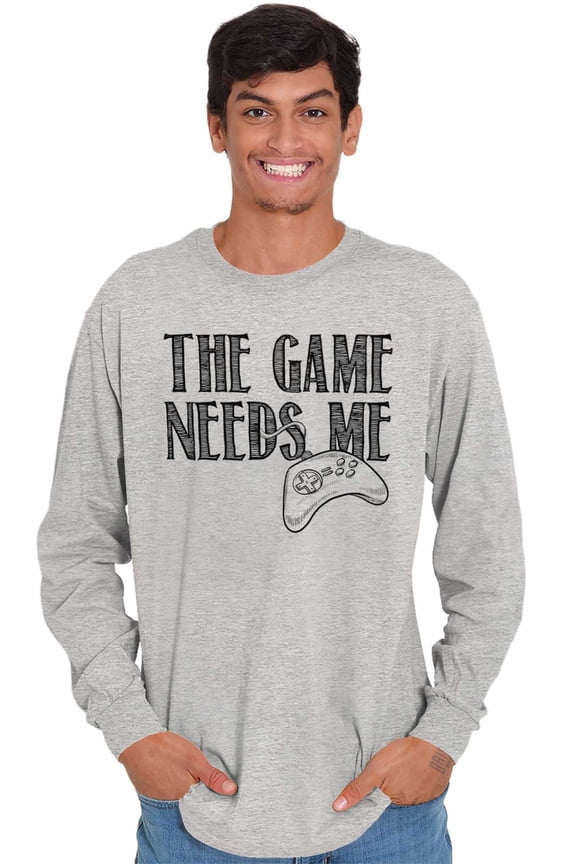 Game Needs Me PC Gamer Nerdy Geeky Plus Size Long Sleeve Graphic Tee Shirt Brisco Brands 3X