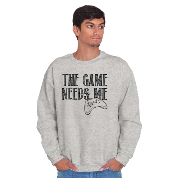 Game Needs Me PC Gamer Nerdy Geeky Unisex Plus Fleece Graphic Sweatshirt Brisco Brands 2X