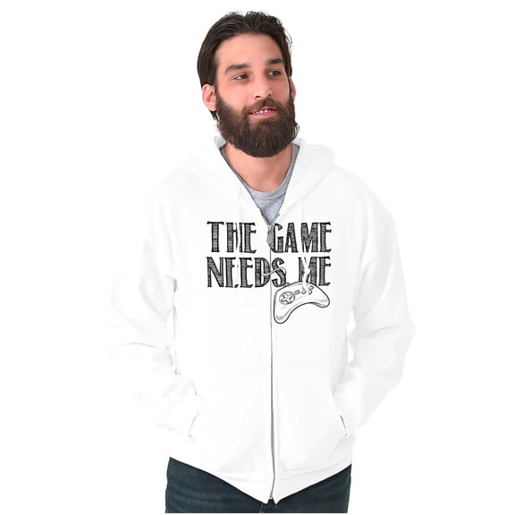 Game Needs Me PC Gamer Nerdy Geeky Zip Up Hoodie Men's Women's Brisco Brands L