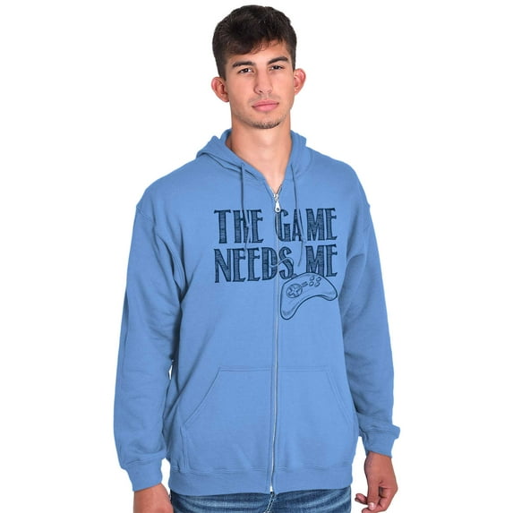 Game Needs Me PC Gamer Nerdy Geeky Zip Up Hoodie Men's Women's Brisco Brands S