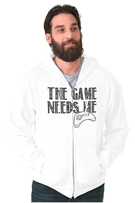 Game Needs Me PC Gamer Nerdy Geeky Zip Up Hoodie Men's Women's Brisco Brands X