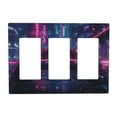 thumbnail image 1 of Game Neon Cyberpunk Style Switch Cover Decorative Wall Plate 3-Gang Standard Size, 1 of 5