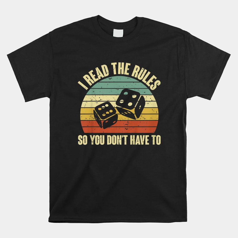 Game Night Adults Funny Board Games I Read The Rules Shirt