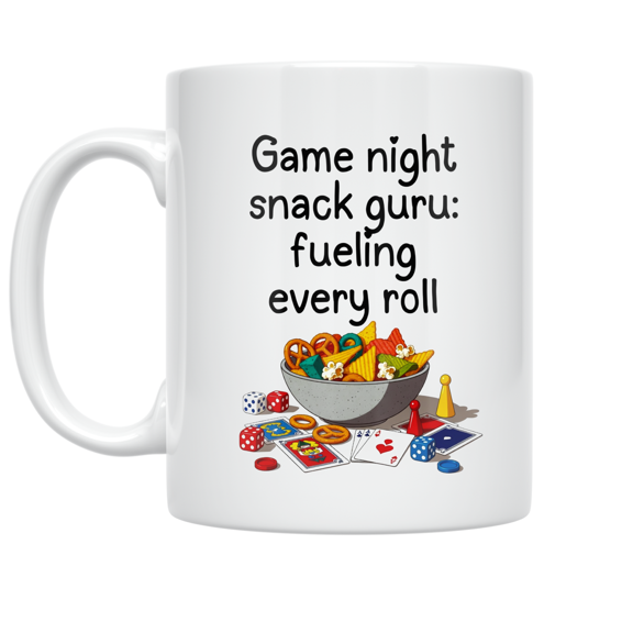 Game Night Snack Guru - Board Game Enthusiast - 11 oz Ceramic Coffee Mug