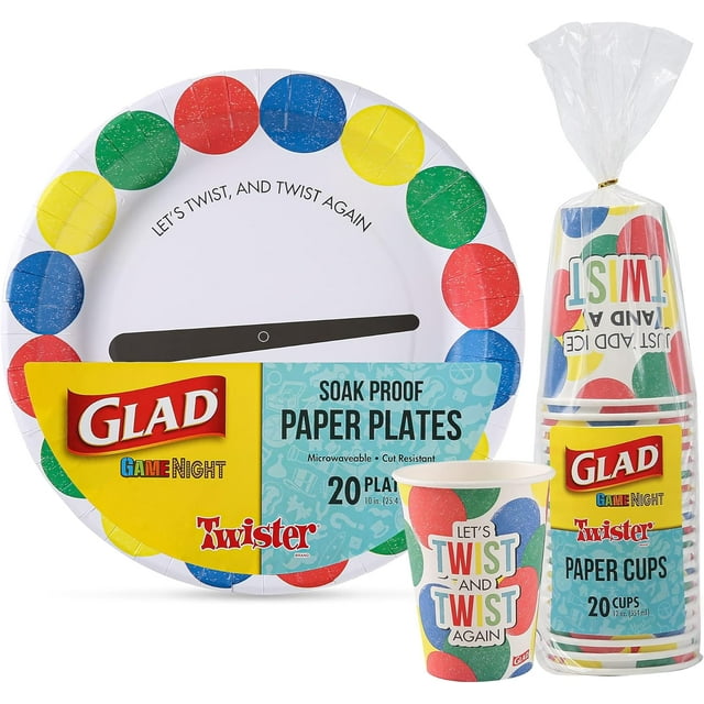 Game Night Twister Disposable Dining Supplies Bundle Includes Paper