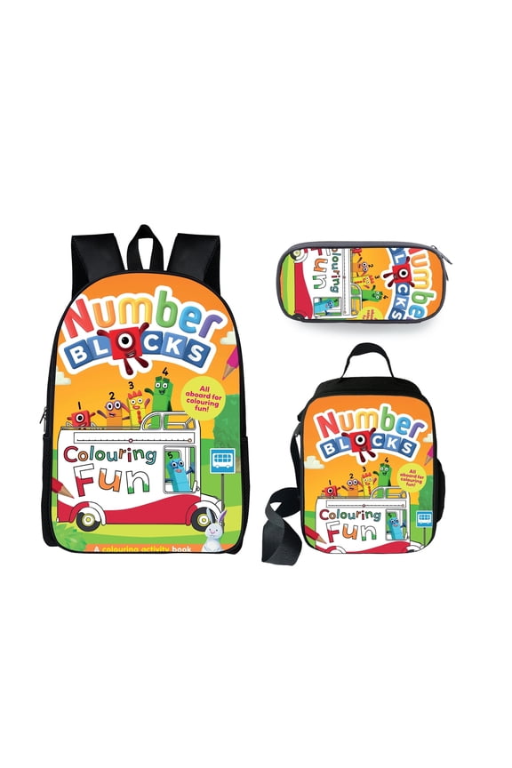 Game Numberblocks Backpack Unisex Travel Backpack Cartoon 3D Printed Cartoon Pattern Outdoor Leisure Day Bag 4