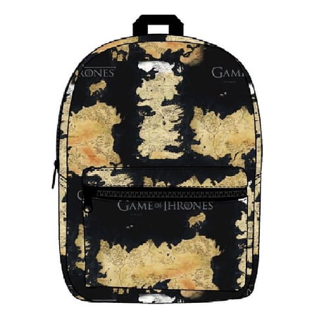 Game Of Thrones 18" Backpack, Westeros & Essos Map School Bag with Laptop Sleeve
