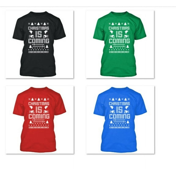Game Of Thrones Christmas Is Coming Printed T-shirt Graphic T-Shirt Short Sleeve T-Shirt T-shirt Soft and Comfy Shirt, Lightweight Shirt Black Tee Small