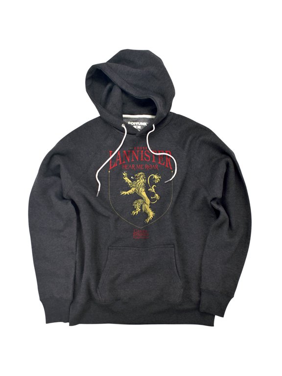 House Lannister Sigil Unisex Adult Slim Fit Pull-Over Heather Hoodie, Charcoal, Small
