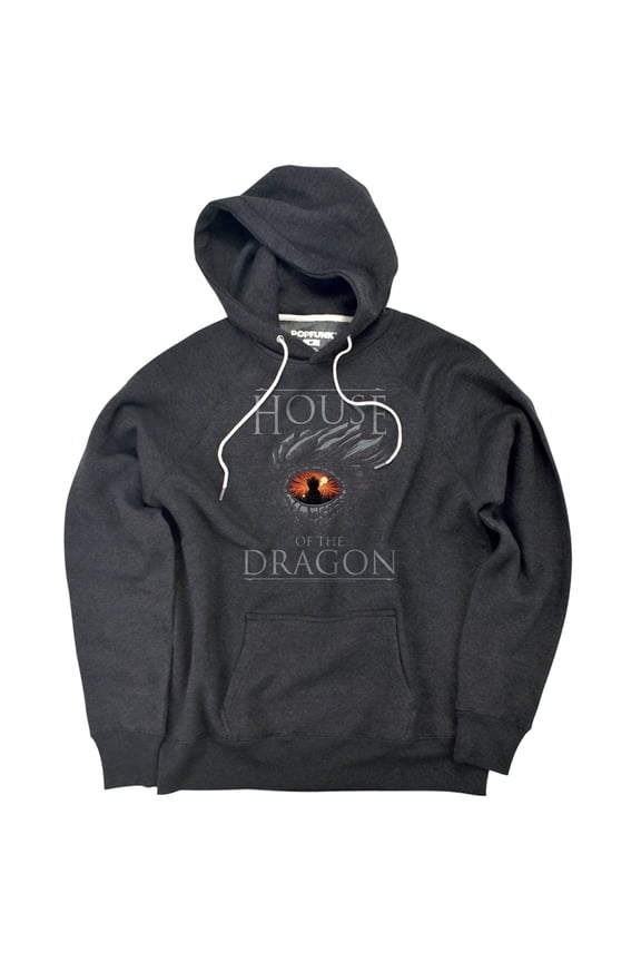 House Of The Dragon Eye Unisex Adult Slim Fit Pull-Over Heather Hoodie, Charcoal, Medium