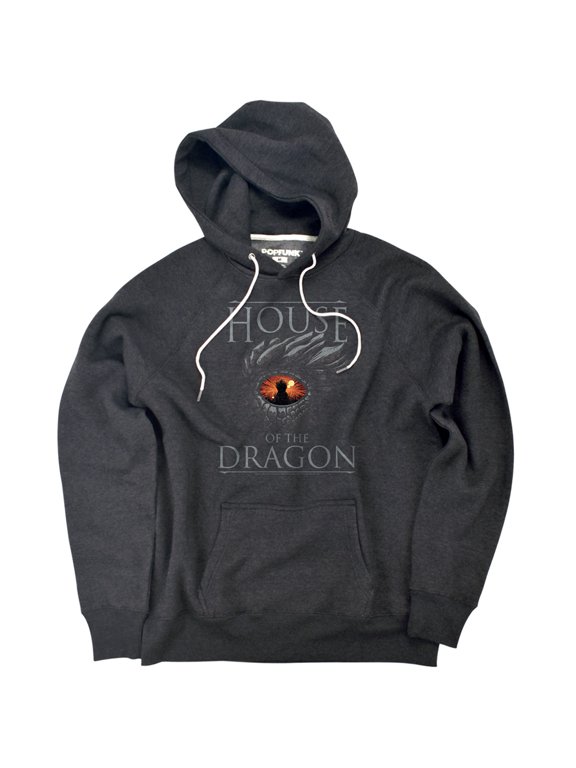 House Of The Dragon Eye Unisex Adult Slim Fit Pull-Over Heather Hoodie, Charcoal, Small