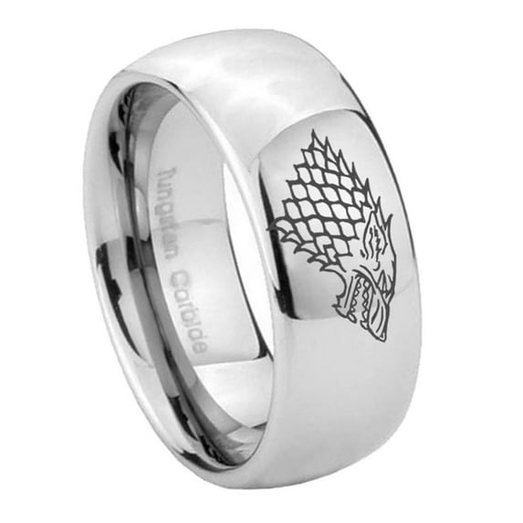 Game Of Thrones House Stark Dire wolf Men's Wedding Band
