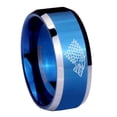 thumbnail image 1 of Game Of Thrones House Stark Direwolf 8MM Beveled Edge Blue Tungsten Men's Ring, 1 of 2