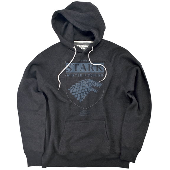 Game Of Thrones House Stark Sigil Unisex Adult Slim Fit Pull-Over Heather Hoodie, Charcoal, Small