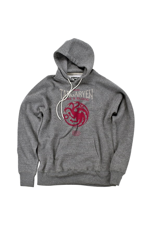 House Targaryen Sigil Unisex Adult Slim Fit Pull-Over Heather Hoodie, Athletic Heather, Small