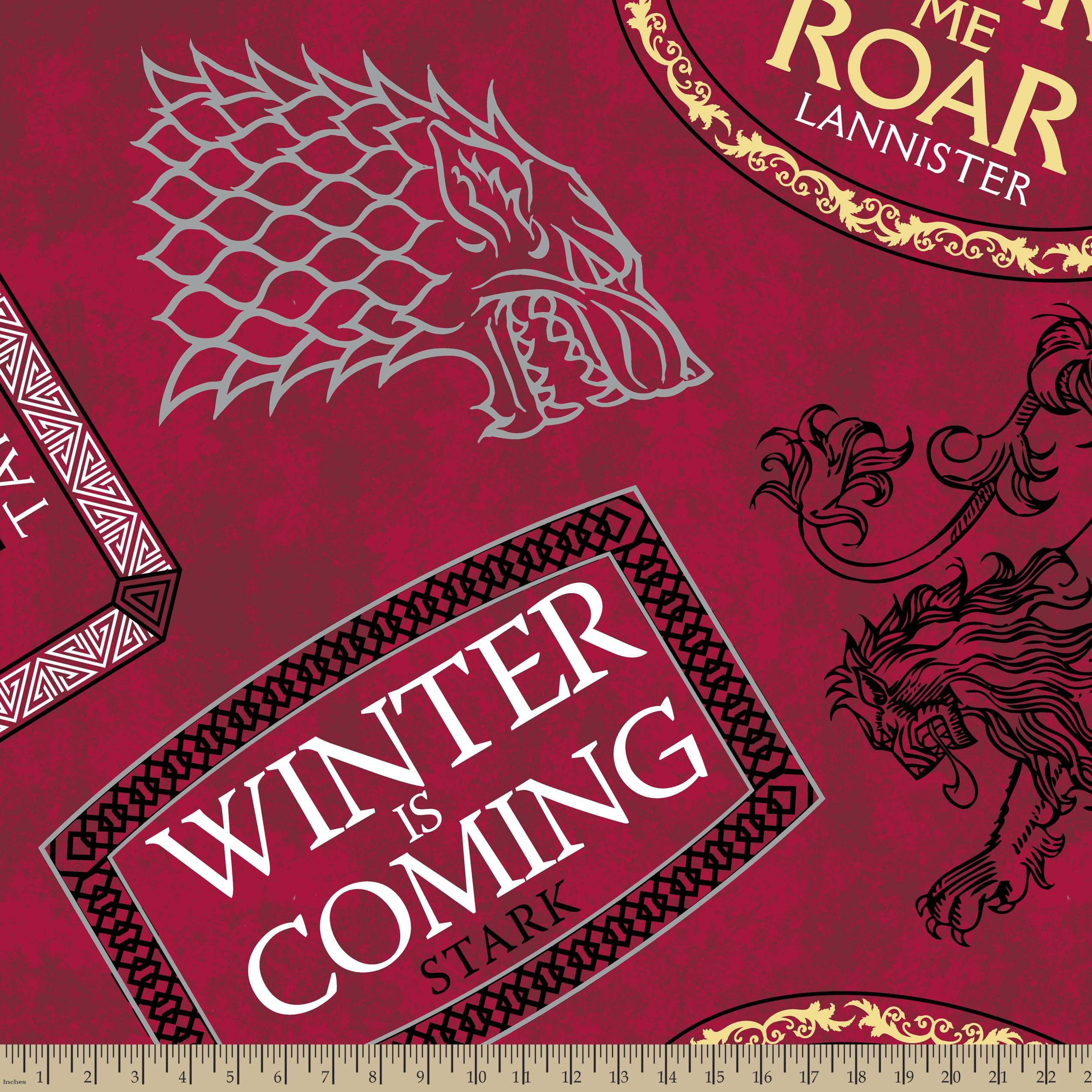 Game Of Thrones House Words 1.5 Yard Precut Fleece Fabric