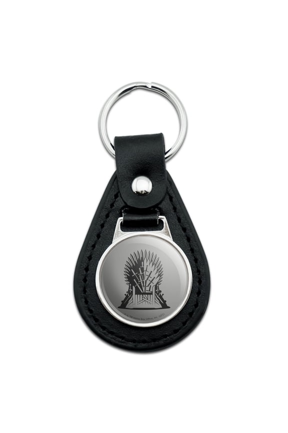 Game Of Thrones Iron Throne Icon Black Leather Keychain